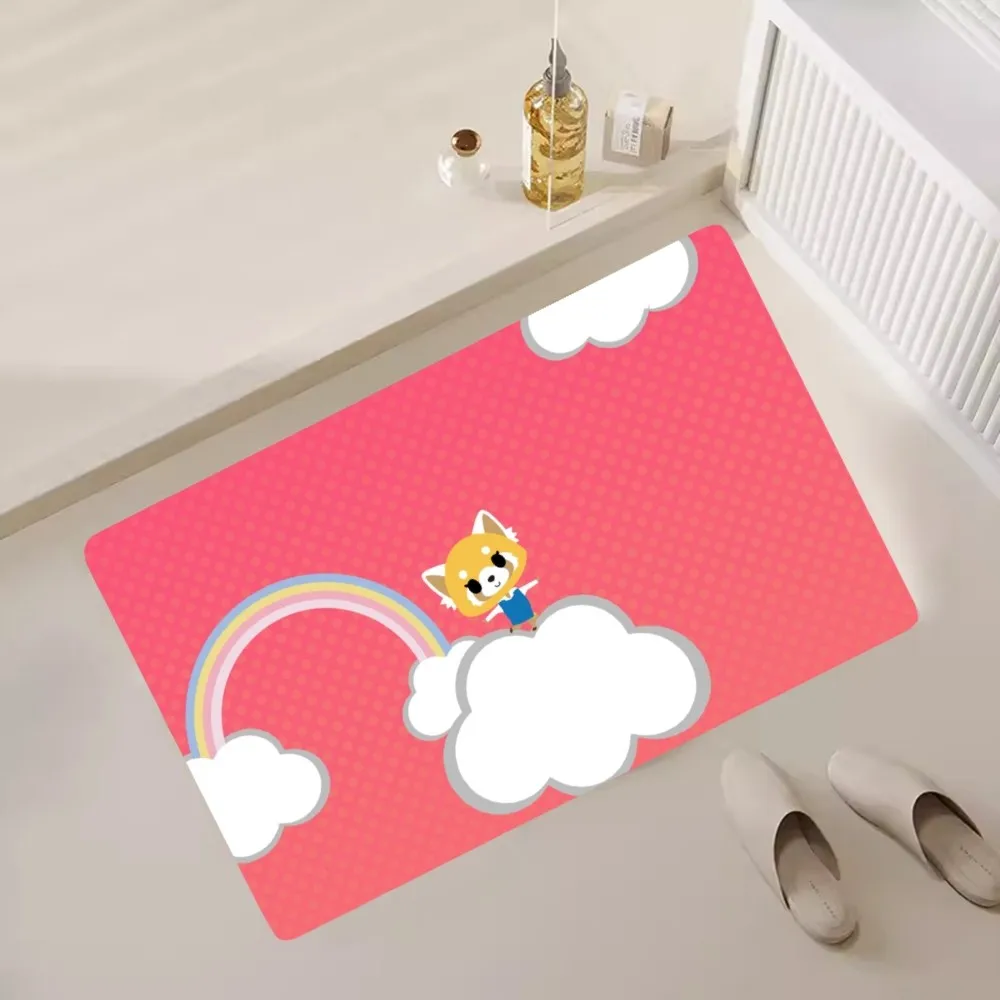 MINISO Aggretsuko Kawaii Floor Mat Bedroom Kitchen Door Bath House Super Absorbent Foot Non-slip