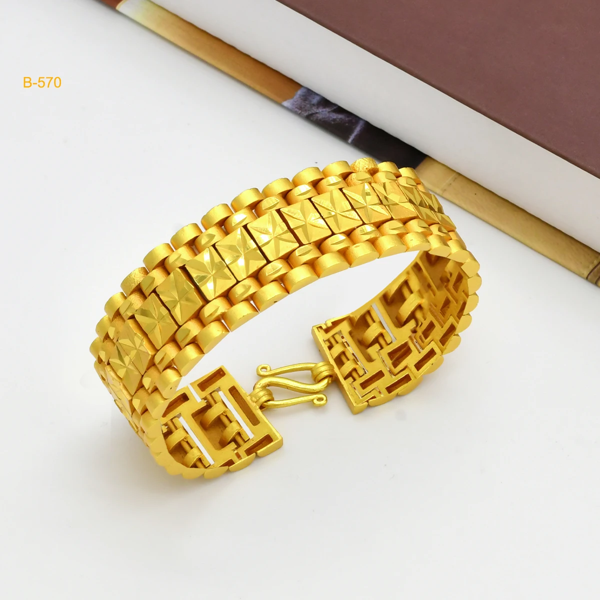 ANIID African 24K Gold Plated Chain Bracelets Party Jewelry For Men Dubai Arab Wedding Bracelets Dubai Hand Jewellery Accessory