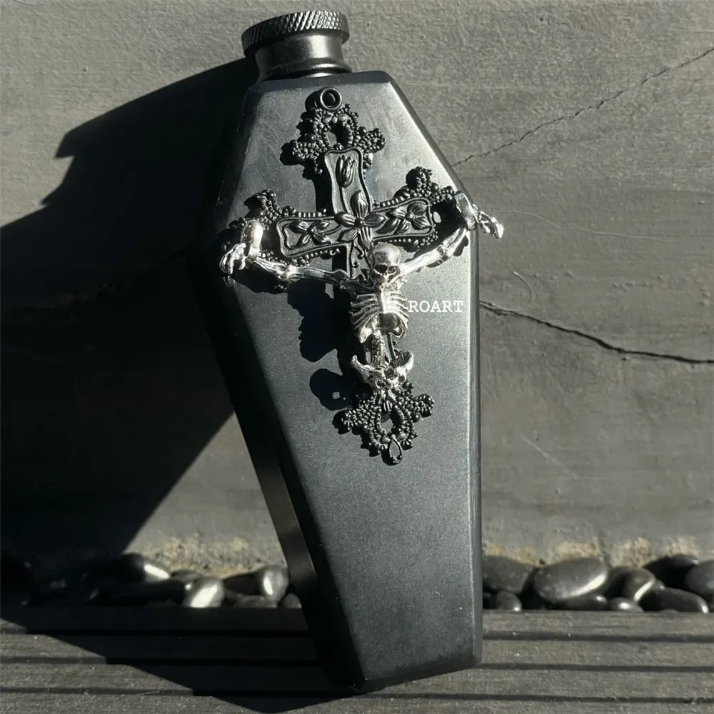 Gothic Diablo Whiskey Jug Handmade Slightly Aged Vodka Flask Food Grade Stainless Steel 200ml Men's Gift