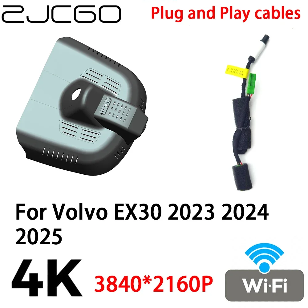 

ZJCGO 4K 2160P Car DVR Dash Cam Camera Video Recorder Plug and Play for Volvo EX30 2023 2024 2025