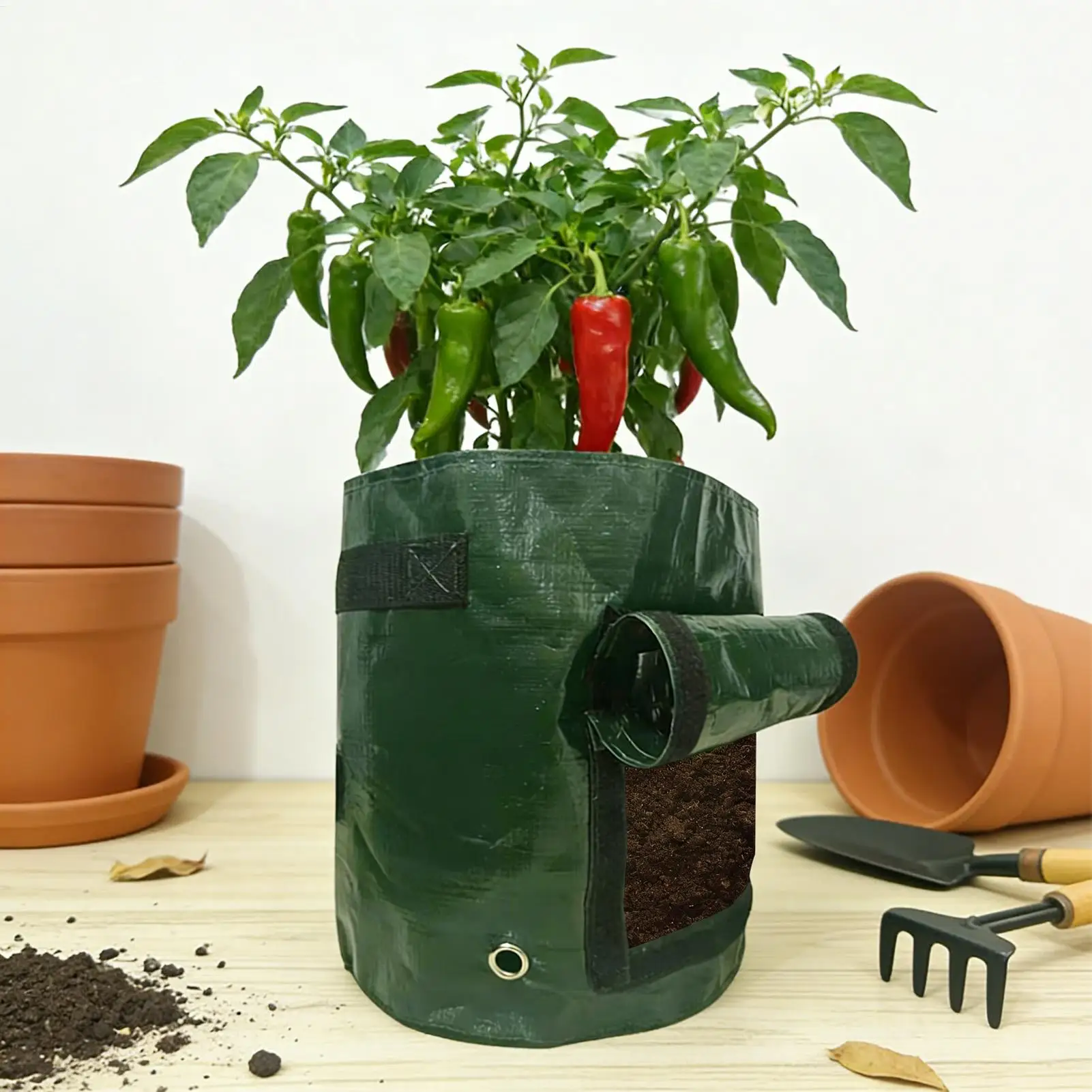 4 Pieces Potato Growing Bags Planter with Flap Handles Garden Bags to Grow Vegetables for Greenhouse Outdoor Yard Patio Balcony