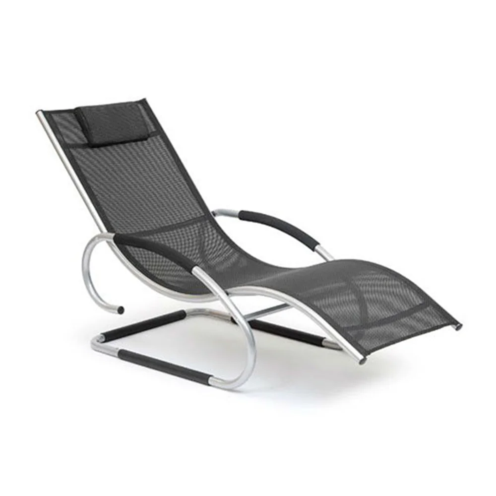 Outdoor Patio Garden Poolside Furniture Spring Loaded Recline Lounge Deck Chair Bed for Garden Garden Patio Sun Loungers