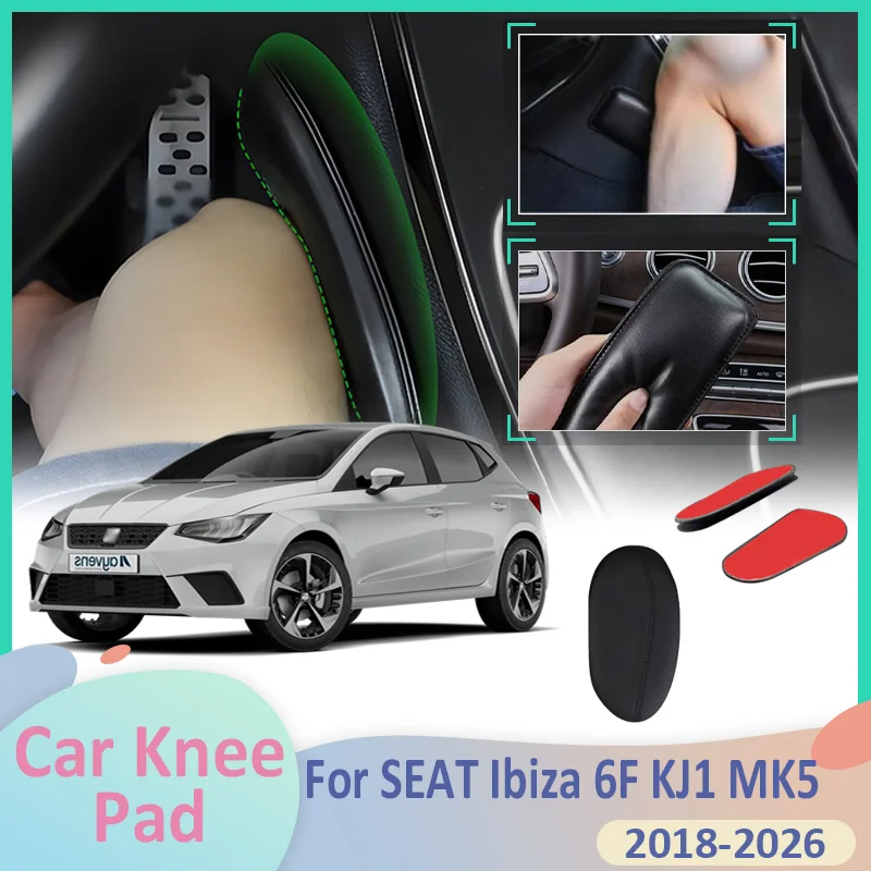 

Для SEAT Ibiza 6F KJ1 MK5 2018~2025 2024 автомобильный наколенник для ног из искусственной кожи, центральный контроль, локтевой упор, подлокотник, поддержка бедра Atuo