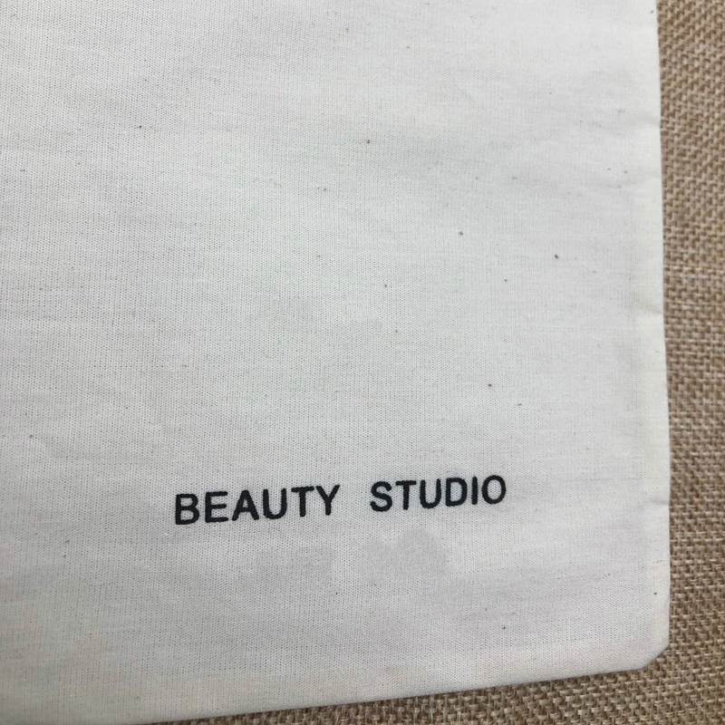 50PCS Cotton Gift Pouch Jewelry Bags Packaging Cosmetic Candy Wedding Party Makeup Drawstring Sachet Wrapping Supplly Print Logo