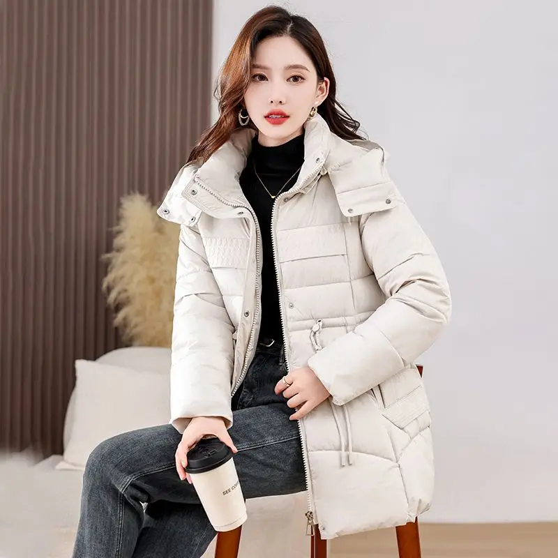2025 Winter Women's Down Cotton Jacket Windproof Hooded Commuter Fashion Jacket