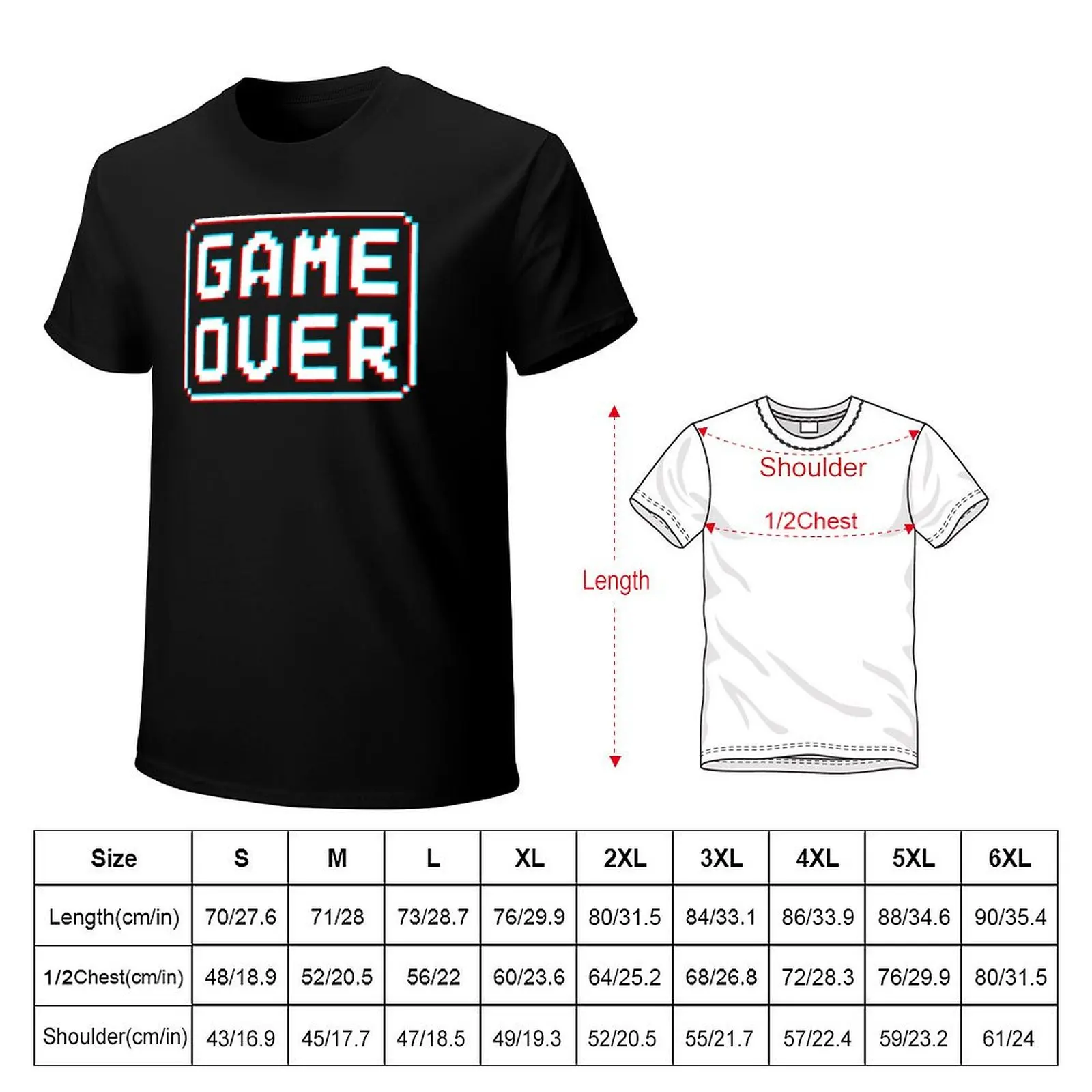 GAME OVER glitch T-Shirt t shirt man designer T-Shirt
