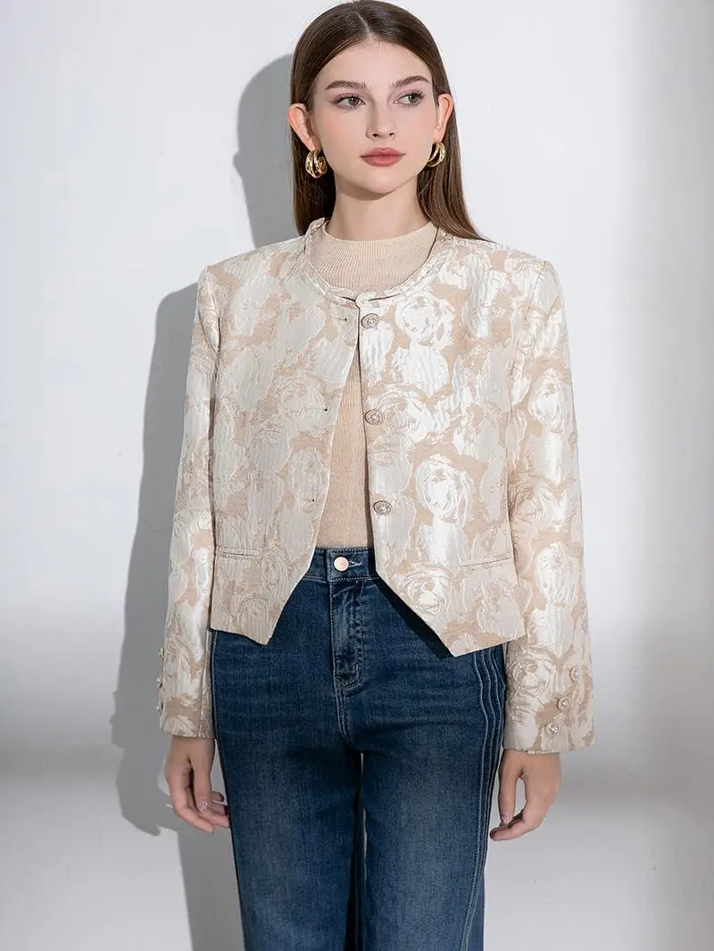 

Original Design ort Quilted Jaet Women's Faion Rose Embroidery High-End Feel Small Size Friendly Straight Cut Polyester...