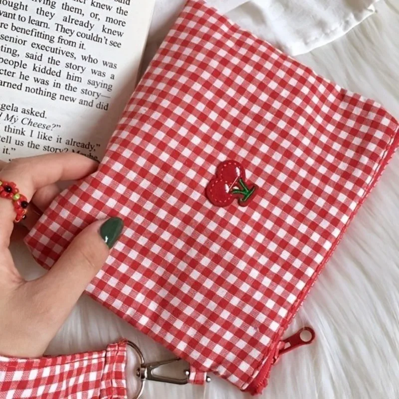 Cherry plaid cosmetic bag storage bag travel sub-packaging small bag large capacity cosmetic change bag