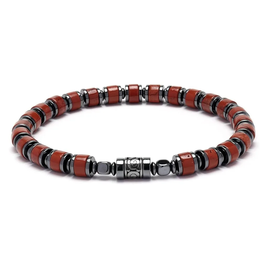 Fashion Daily Jewelry Metallic Natural Stone Bracelet Metal Spacer Bracelet Bohemian Elastic Unisex Bracelet For Friends Daily