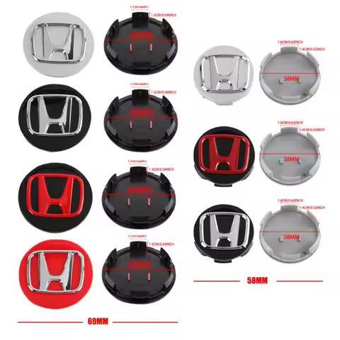 4pcs 56/58/60/69mm Car Wheel Center Hub Caps Accessories For Honda Type R Type S VTEC DOHC Modulo Vezel Legend Si RR Insight