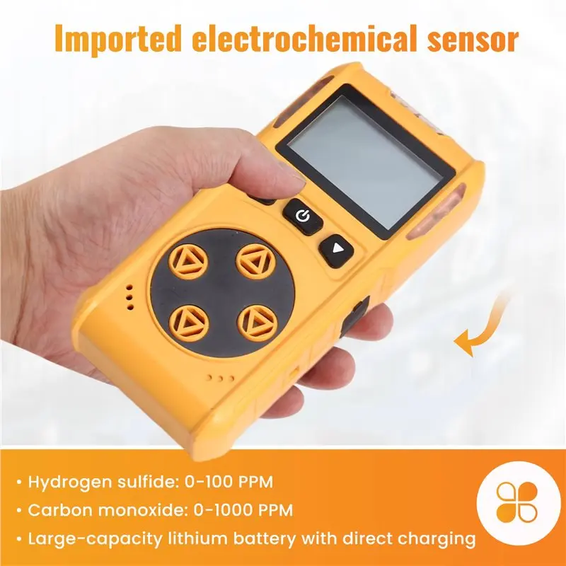 ABKN-Detector de Gas aplicable a 4 en 1, monóxido de carbono, oxígeno, alcantarillado peligroso tóxico, concentración de aire en espacio limitado