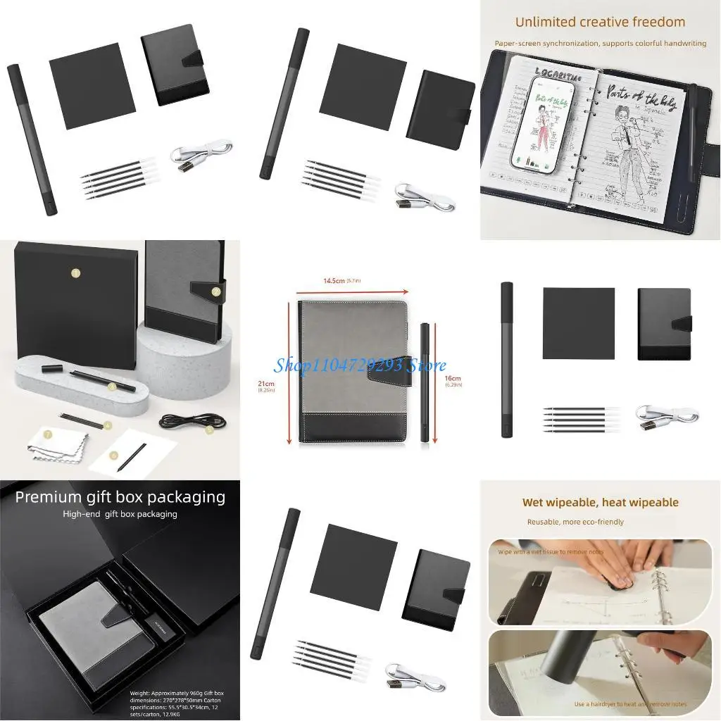 Y2GD Portable Digital Notebook Set Erasable Paper Journal For Note Taking Journaling