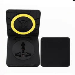 BLACK  EU US AU UK Universal Waterproof Industrial Socket 10A 250V IP44 AC Power Connector Plug Electrical Socket With cover