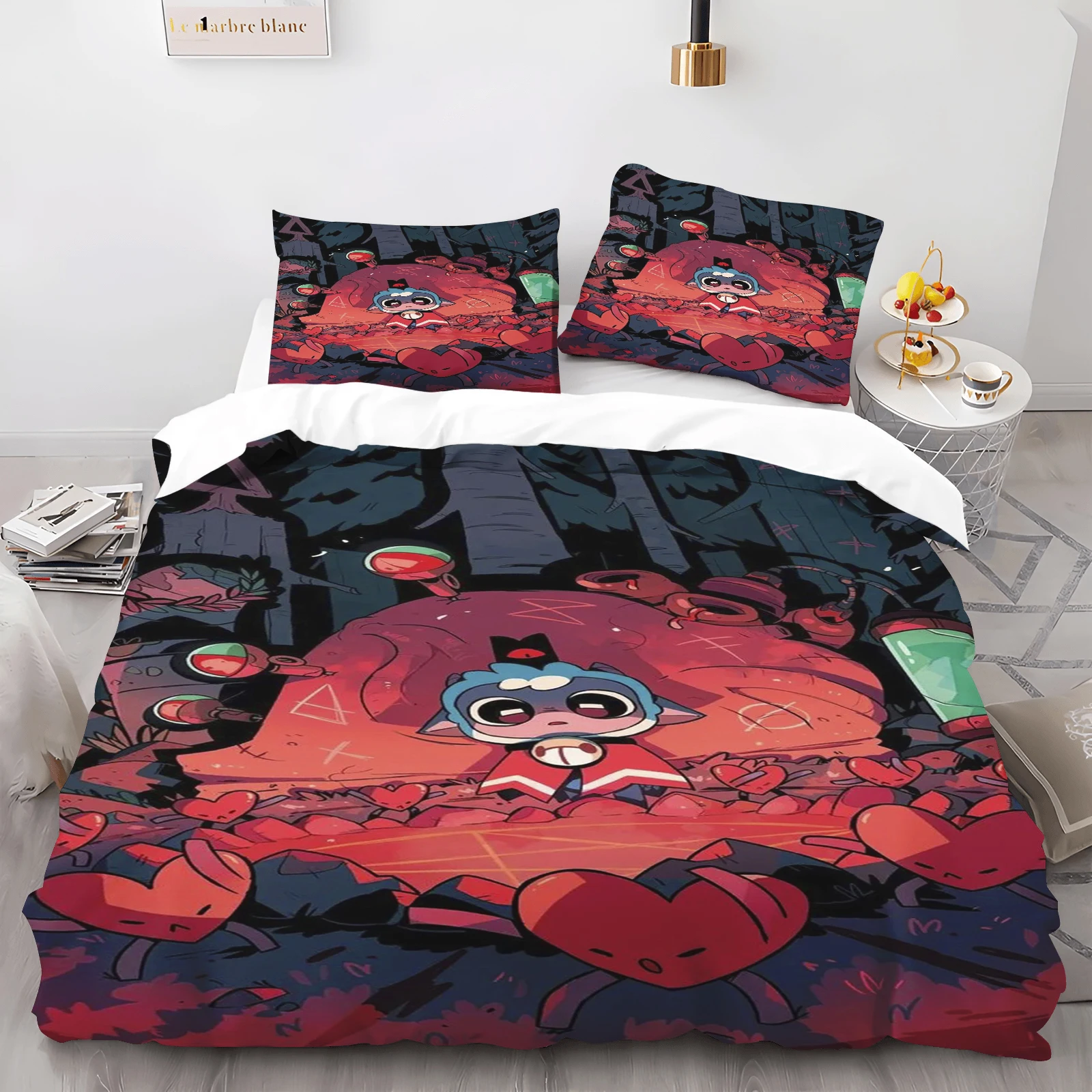 2/3pcs Bedding Set Cult of the Lamb Game Duvet Cover Home Adult Kids Baby Bedroom Gift Anime Model