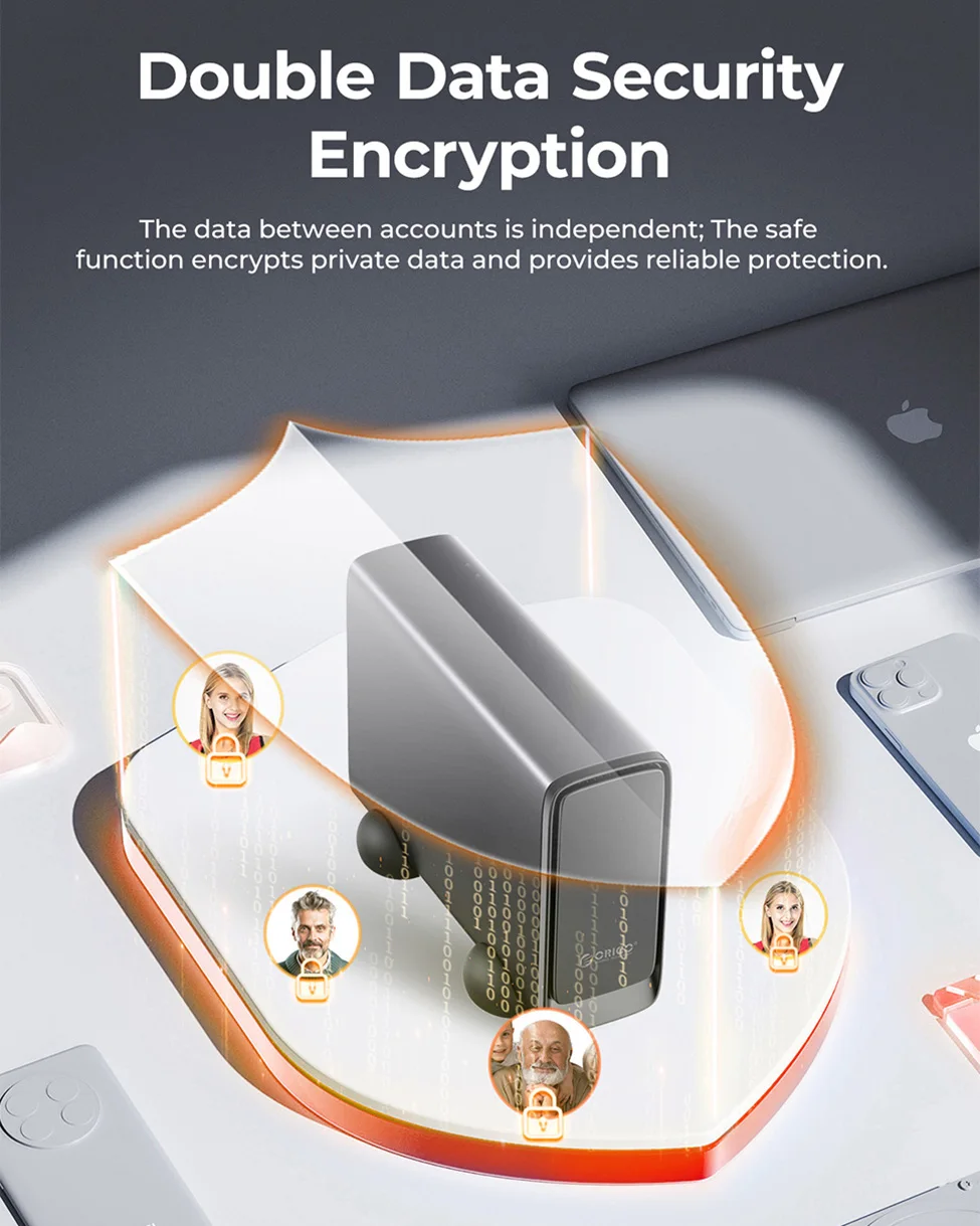 ORICO NAS Network Cloud Server Family Attached Storage System 2,5/3,5" SATA SSD HDD-Gehäuse DAS Festplattengehäuse APP Smart Backup