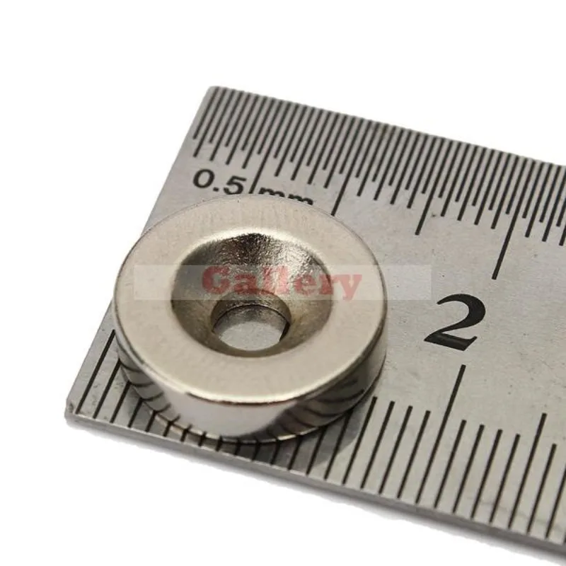 60pcs N50 Strong Round Neodymium Magnets Countersunk Ring 15x4mm 4mm Hole magnet fishing