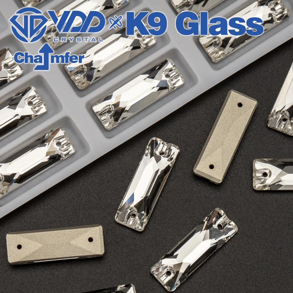 VDD Baguette High Quality Sewing Strass AAAAA  K9 Glass Stones Clear Crystal FlatBack For Clothing Accessories Sew On Rhinestone