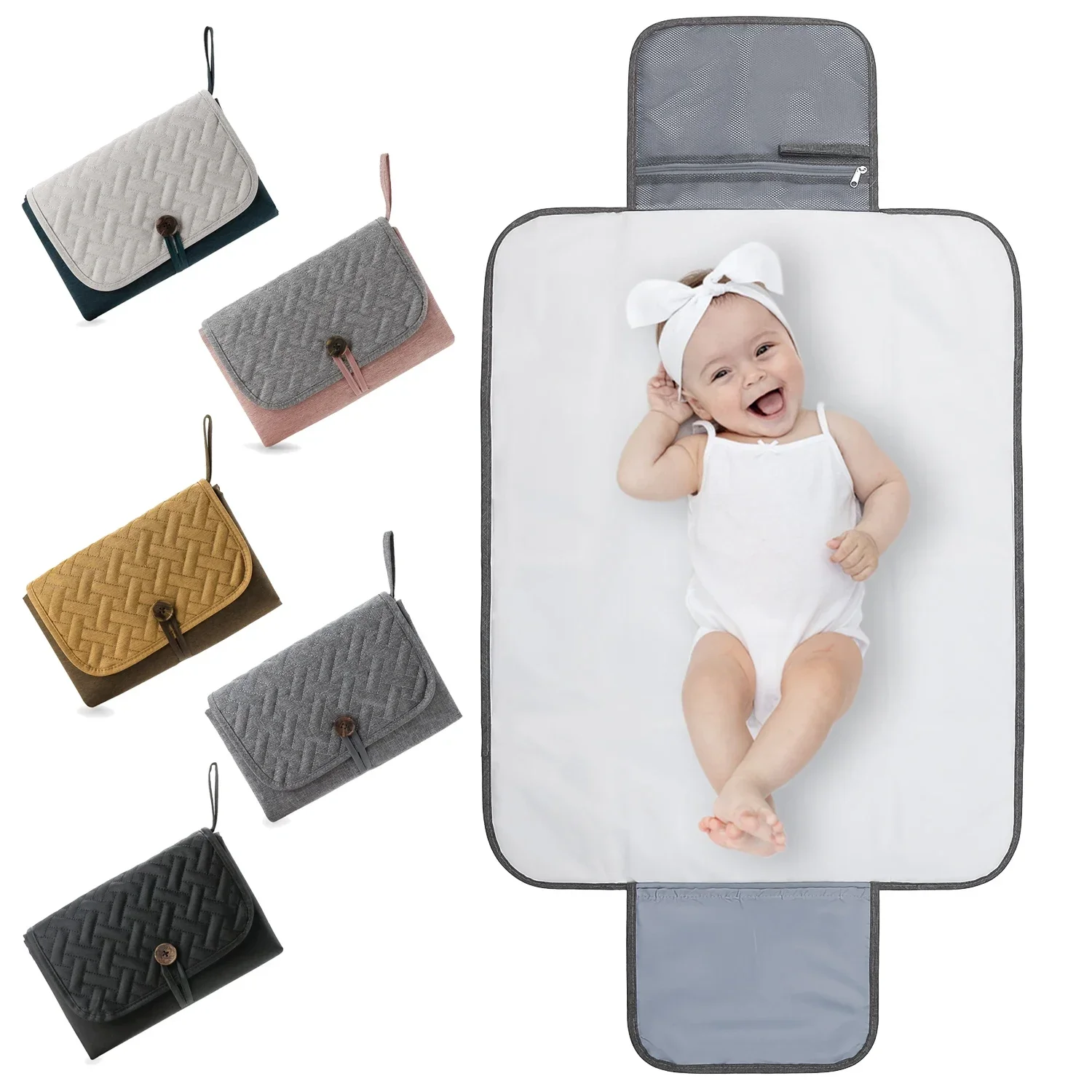 Infant Portable Multifunction Foldable Waterproof Changing Pad Newborn Baby Diaper Changing Mat Changing Pads
