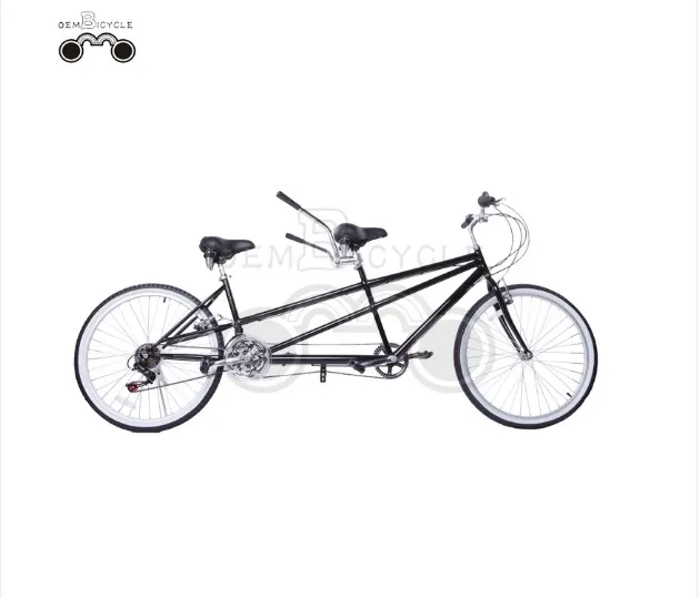 26 Inch Black tandem Bike for 2 People
