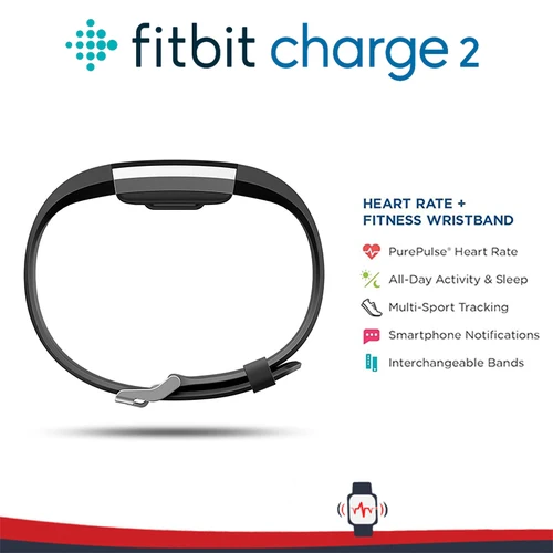 Imagen 2 del producto Fitbit Charge 2 pulsera inteligente monitoreo de ritmo cardíaco ejercicio podómetro fitness llamada de sueño notificación GPS IOS Android