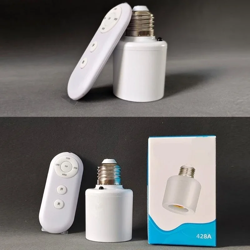 E27 ที่ยึดโคมไฟฐานซ็อกเก็ตไฟควบคุมระยะไกลพร้อมตัวจับเวลาระยะไกลสำหรับชุดสวิตช์ซ็อกเก็ตหลอดไฟไร้สายชั้นใต้ดิน