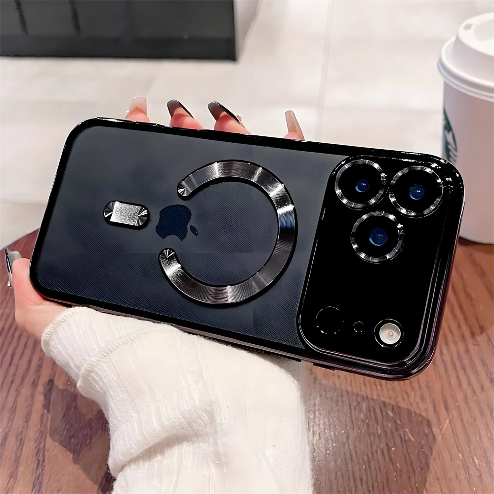 Luxuriöse, stoßfeste Silikon-Magnet-Hülle mit Beschichtung für iPhone 17 16 15 14 13 12 18 Pro Max, kompatibel mit Magsafe kabelloser Ladung, transparente Abdeckung – Detail 8