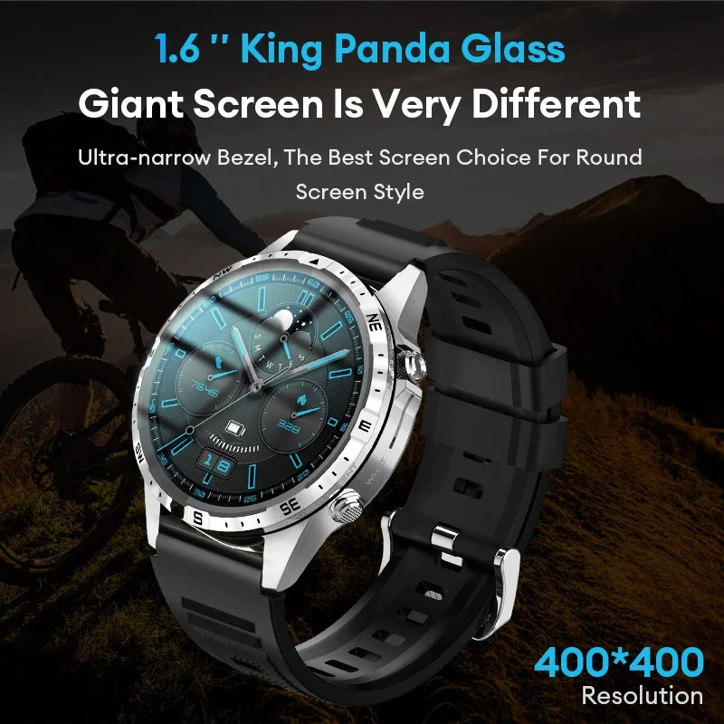 KHwatch GT5PRO Herrenuhren 1,6 Zoll großer Bildschirm Bluetooth-Anruf 100+ Sportmodi IP67 Sport wasserdichte Uhren 340 mAh für Jungen und Teenager