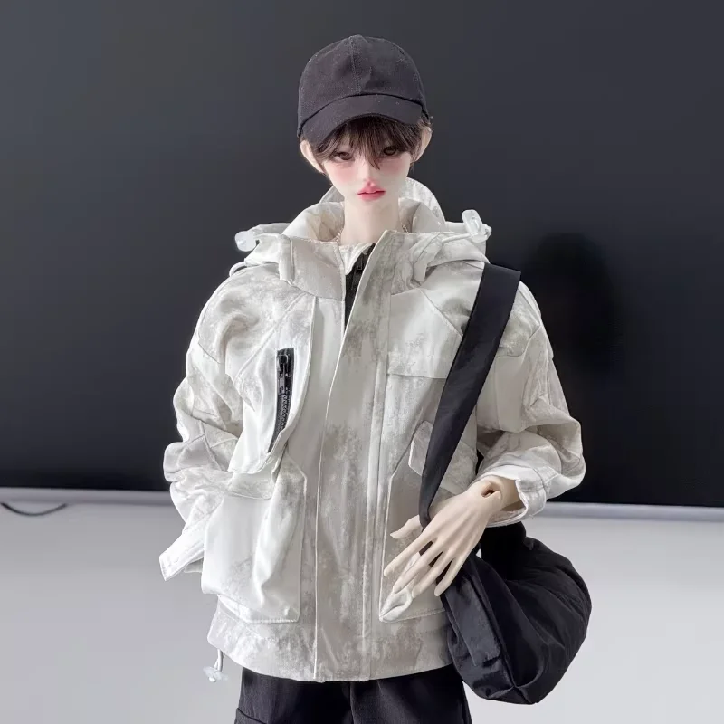 Ropa para muñecas de 75cm, abrigo cortavientos blanco y negro, accesorios de ropa para muñecas (solo abrigo, sin muñeca)