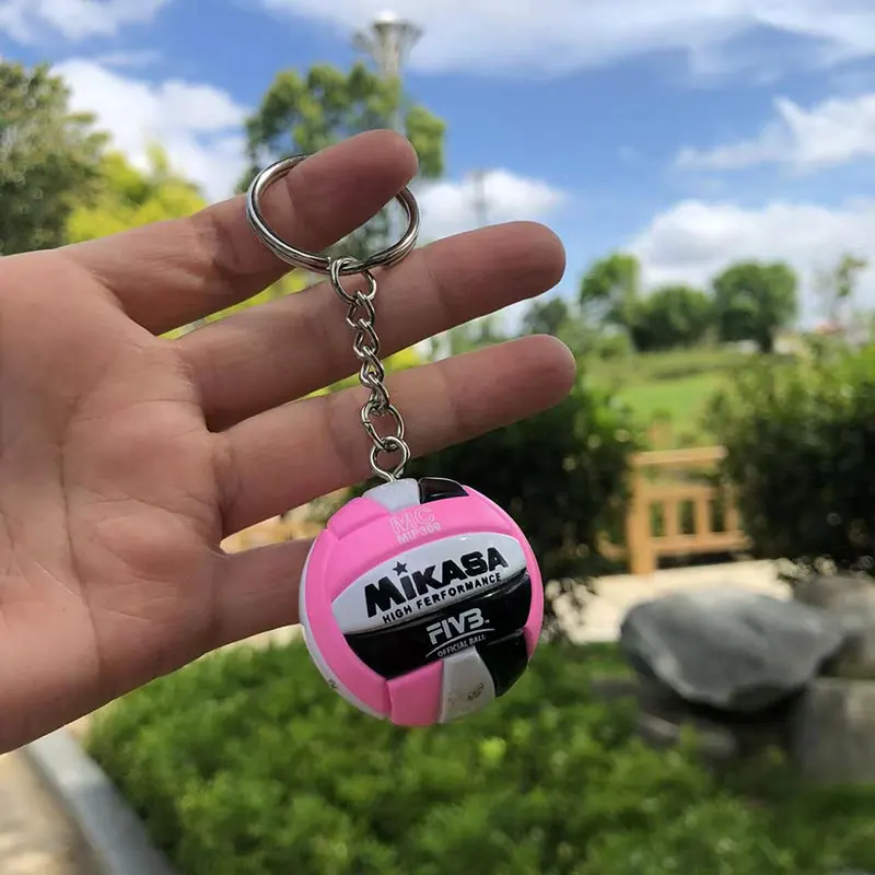 Volleyball PVC Keychain ball toy Sport Key Chain Gift Car Ball Key Holder Ring For Players Men Women Keyring Birthday Gift