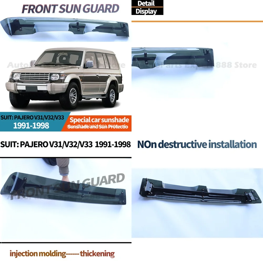 For Mitsubishi Pajero V31 V32 V33 Transparent PVC Front Spoiler Sun Visor Solar Shield High Quality Durable Design