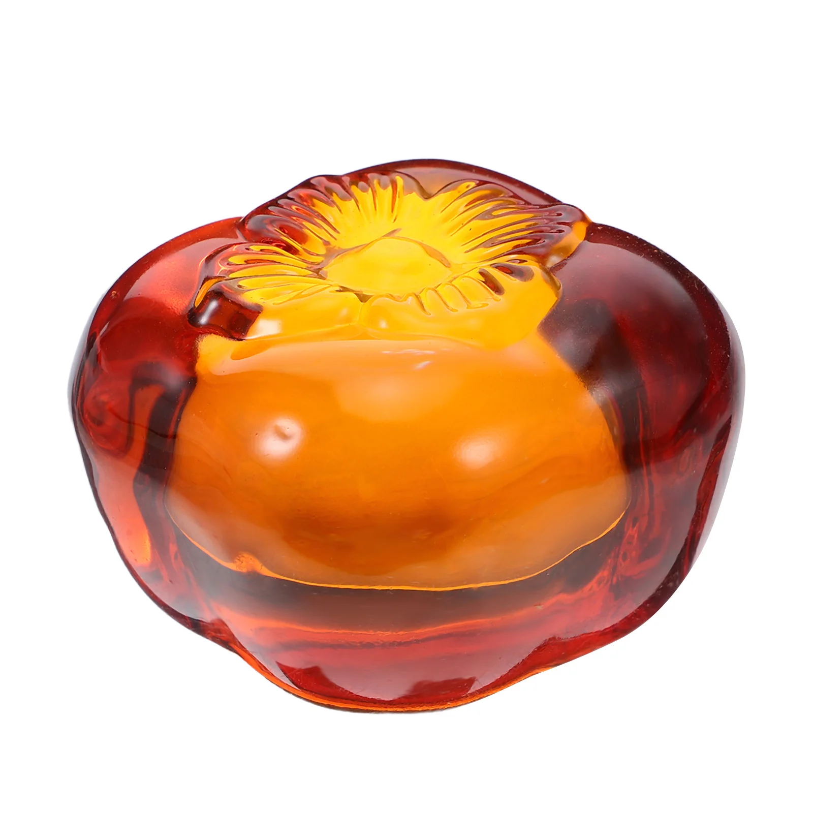 Realistic Crystal Persimmon Paperweight Heavy Glass Fruit For Desk Decor Calligraphy Sewing Craft Office Supplies Art