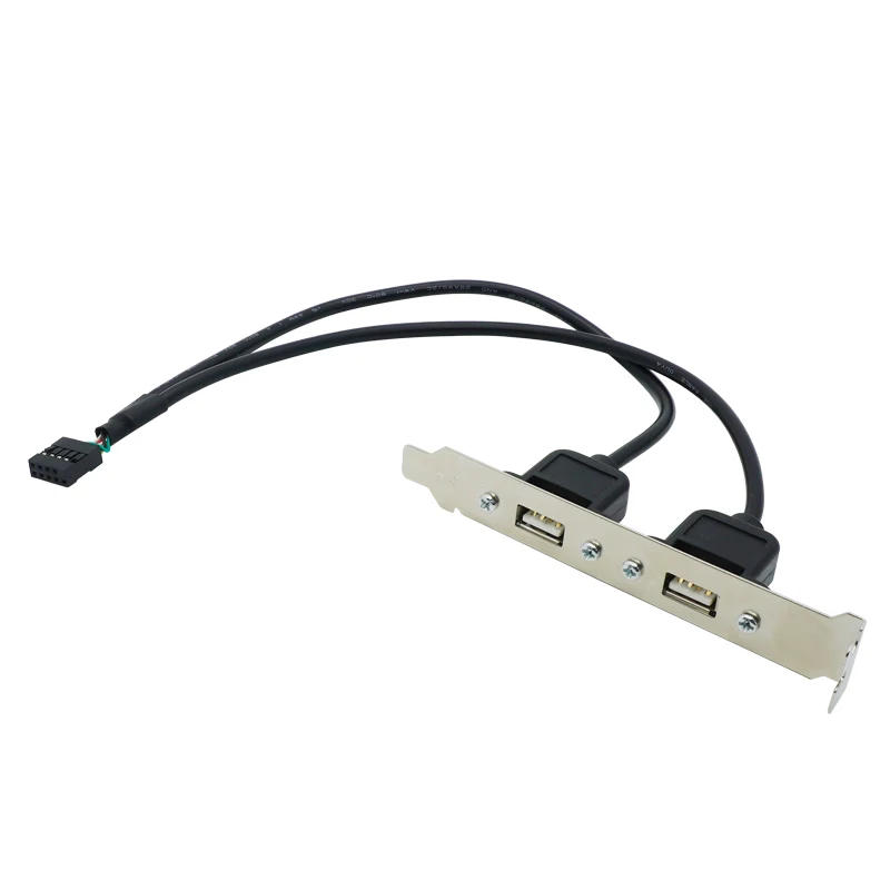 

NEW 2 Port USB 2.0 Motherboard Rear Panel Expansion Bracket to IDC 9 Pin Motherboard USB Cable Host Adapter 2 Color