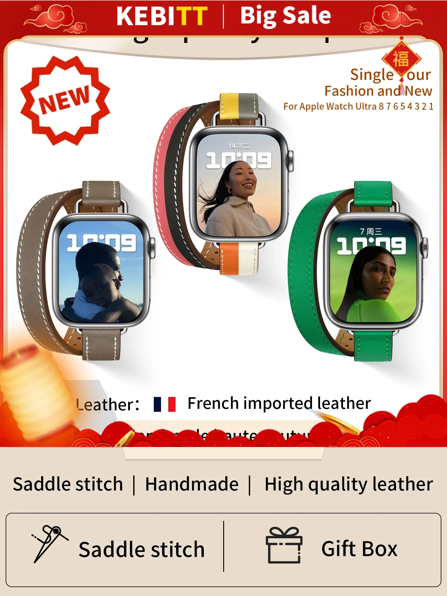 kebitt-double-tour-band-nuovo-per-apple-watch-serie-10-8-9-ultra2-iwatch-strap7-6-moda-uomo-donna-14mm-larghezza-correa-bracciale