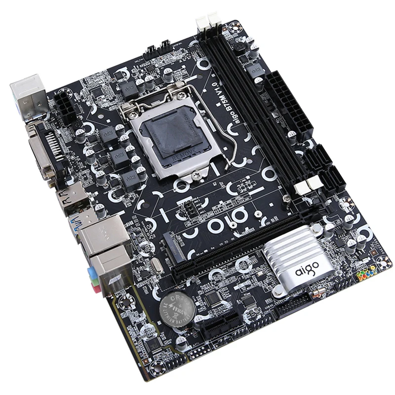 Imagem -04 - Placa-mãe Intel B75 de Dois Canais Soquete Lga 1155 Computador Desktop pc Ddr3 Sata3 Usb 3.0 M.2 Nvme i3 i5 i7 Aigo-b75m