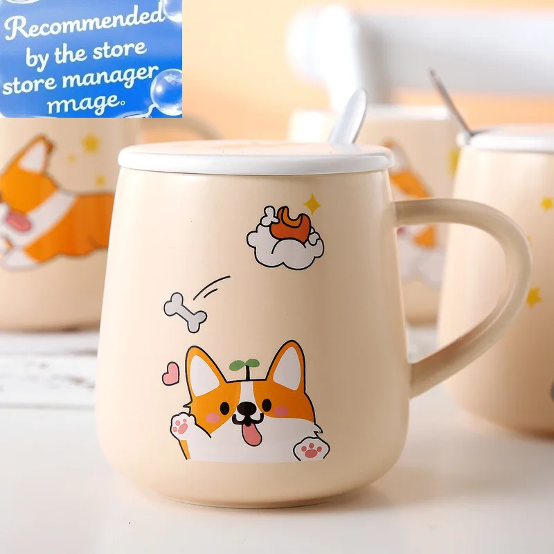 

Cartoon Corky Ceramic Mug With Spoon Lid Cups of Coffee Cup Personalized Gift Cups and Mugs Cup for Tea Drinkware