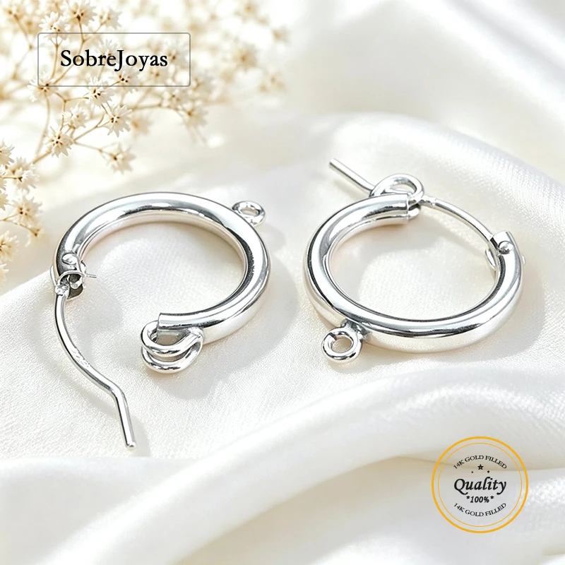 925 Sterling Silver Eurowire Hoop Earring Components with Open Ring 2.3x13mm 15mm 19mm round Loop Jewelry Findings for Wholesale