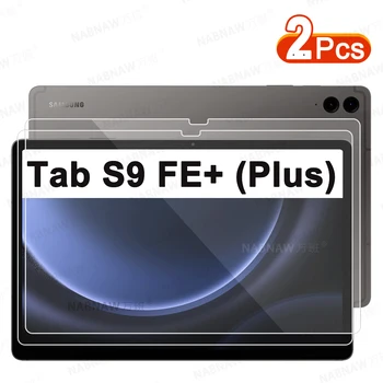 HD 스크래치 방지 스크린 보호대 강화 유리, 삼성 갤럭시 탭 S9 FE 플러스 12.4 인치 SM-X610 X616B 태블릿 필름, 2 개