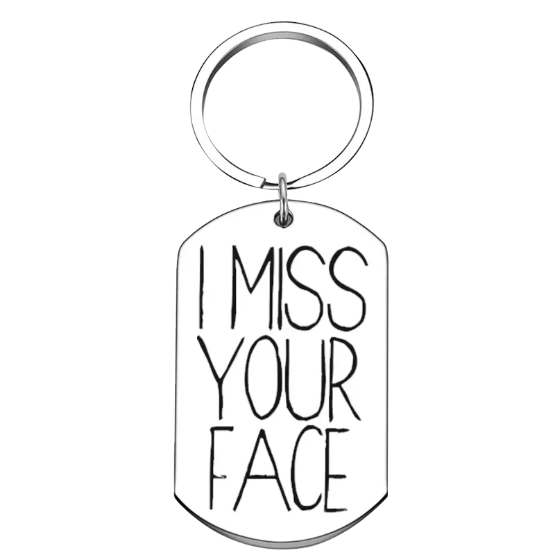 Cute Boyfriend Grilfriend Gift Keychain Pendant Husband Wife Couple Key Chains Valentines Anniversary Present I miss your face