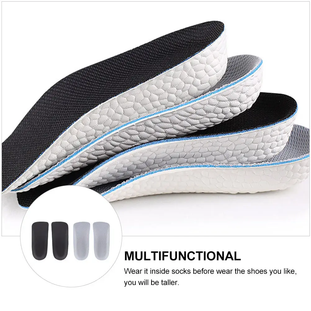 

2Pairs Inner Height Insoles Height Increase Socks Moderate Thickness Detachable Anti-Slip Wear Resistance Foot Protection Pad