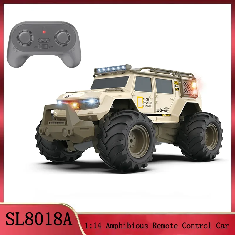 

SL8018A 1:14 Amphibious RC Car: 5-Channel 2.4G All-Terrain, with Lights & Sound Effects – Boys Birthday Gift