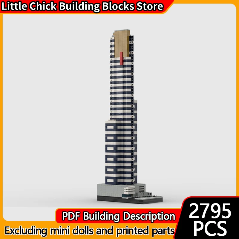 

Модель City Street View MOC, строительные кирпичи, супервысокая башня, модульная технология, детские праздничные подарки, сборка игрушек, костюм