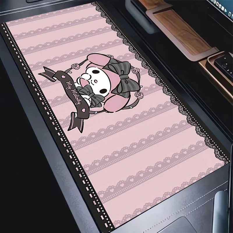 Mouse Pad 90x40cm My Melody Anime Gamer Computer HD Mousepad Gaming Accessories Edge White Tablet Varmilo Keyboard Pad Mausepad