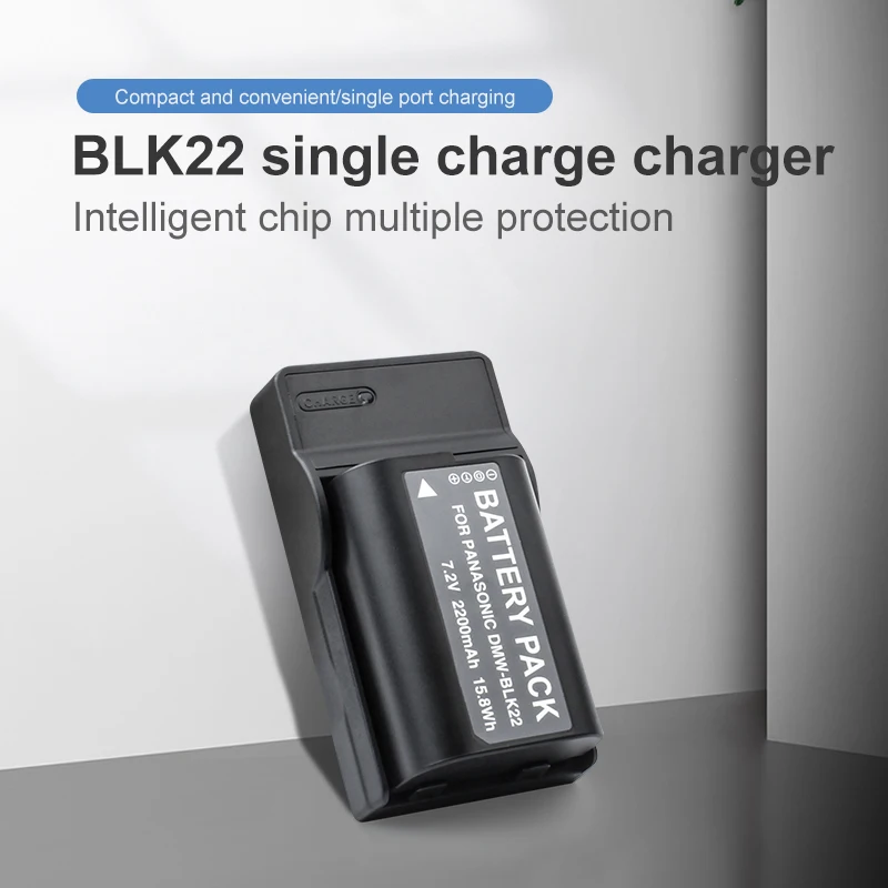 DMW-BLK22 Digital Camera Battery Charger For Panasonic Lumix DC-S5 DC-GH5 II DC-GH6