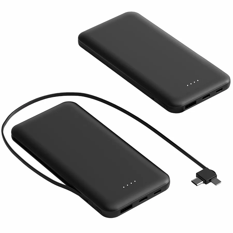 

10000 мАч Power Bank Портативное зарядное устройство для телефона Внешний аккумулятор с двусторонним кабелем LT TypeC USB-кабель TypeC подходит для IOSPho