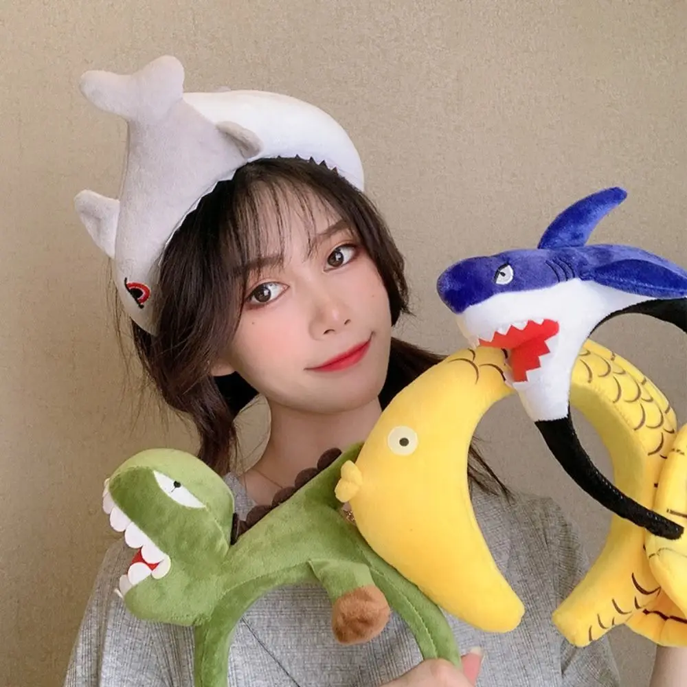 Cute Cartoon Cartoon Hairband Shark Dinosaur Cute Headband Cotton Dinosaur Hairband Woman