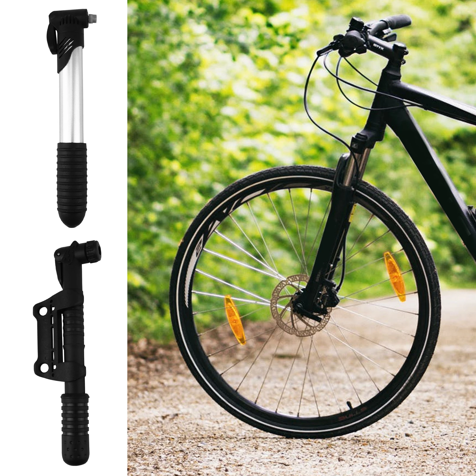 

2Pcs High Pressure Portable Mini Bike Pump Fast Inflation Tire Inflator Compact Bike Accessories Air Pump Mini Inflator