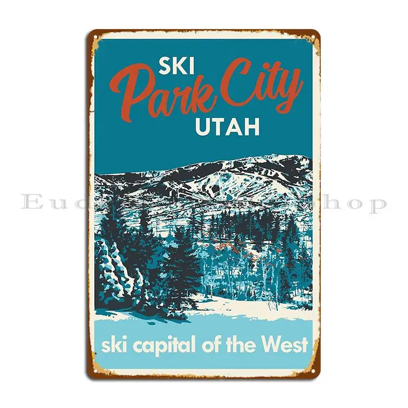 Винтажный парк, штат Юта, металлический плакат с табличкой, классический дизайн для кинотеатра, создайте клубный проектный плакат