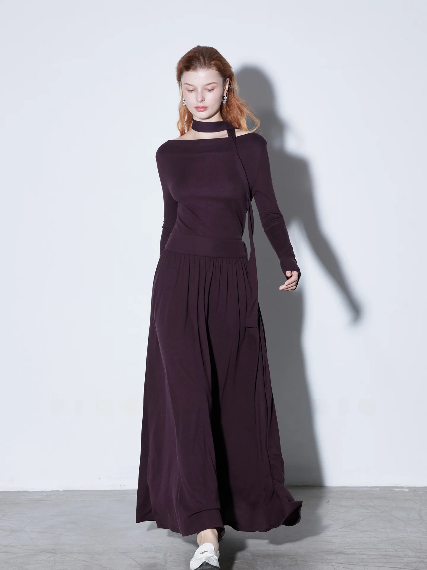 

Finocci осенний шелковый шерстяной длинный све, удобный дышащий бумажный рисунок Sa Ele, двусторонняя одежда, вязаный комплект с плечами