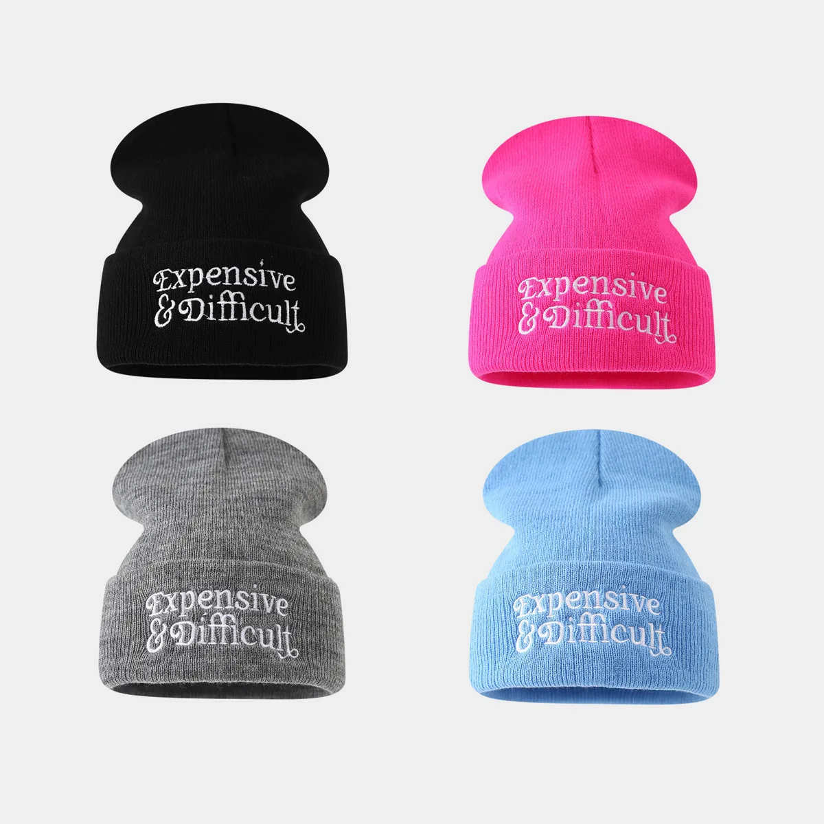 Street Hip Hop Ear Protector Knitted Hat Letters Embroidered Windproof Beanies Cap Couple Versatile Sports Woolen Hat