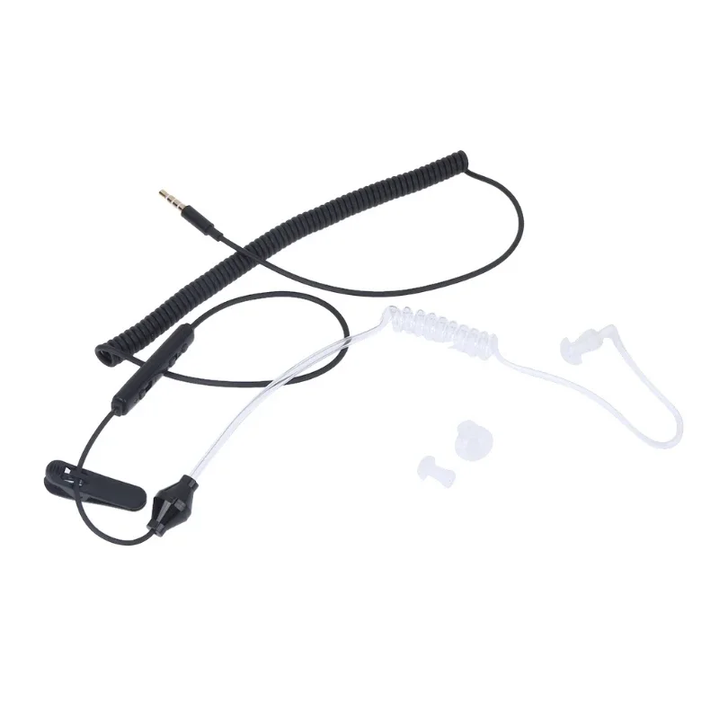 Sleep Headset Spiral Acoustic Hollow Air Tube 3.5mm Anti-radiation Headset Earphone with Mic